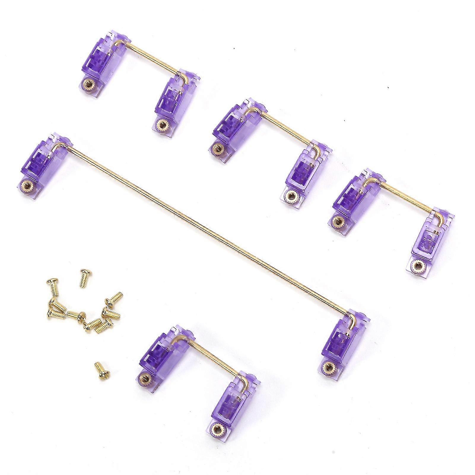 old-Plated Mechanical Keyboard Stabilizer with Transparent Purple Screws - DIY Computer Accessory for 61/64/87 Keyboards