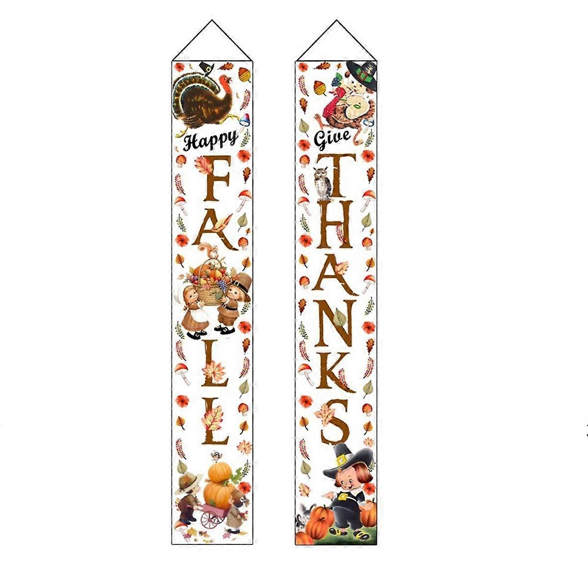 Porch Banner Fall Thanksgiving Decorations Indoor and Outdoor Fall Thanksgiving Porch Decorations A