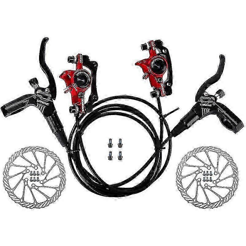 Bicycle Hydraulic Disc Brakes Front Rear Calipers Set For Mtb Mountain Bike Left Right Brake Lever Kit With 160mm Disc Rotor - JA