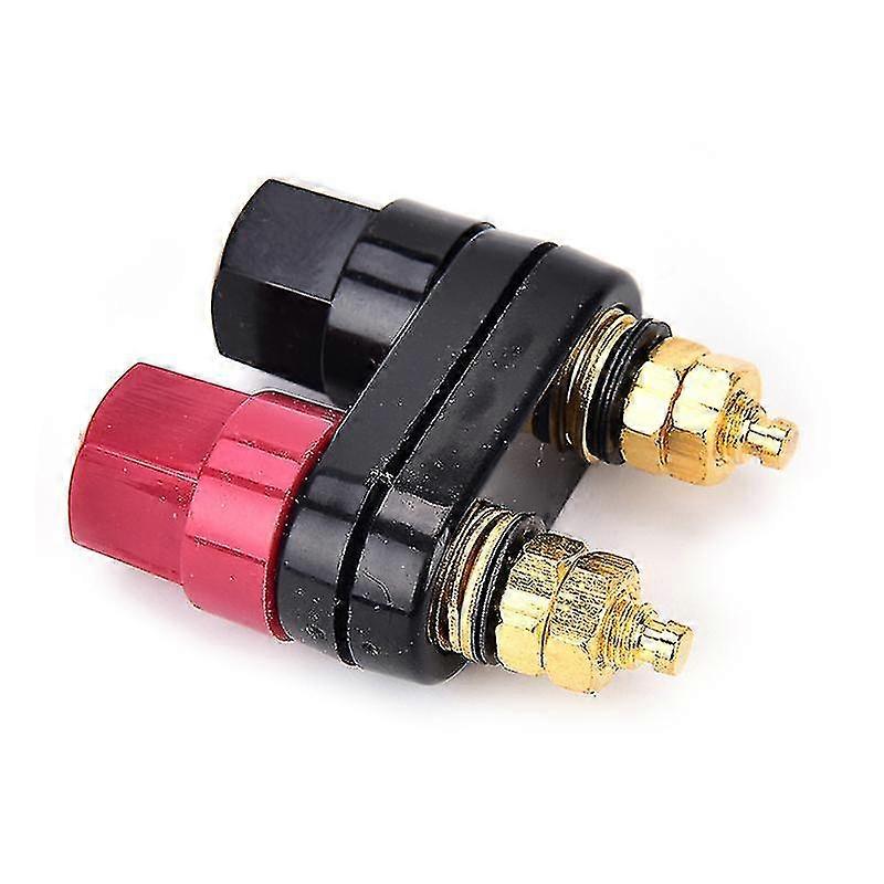 2pcs Banana Plugs Couple Terminals Red Black Connector Amplifier Binding Post
