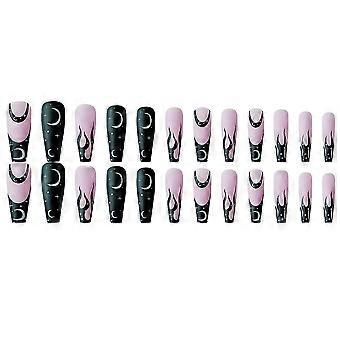Nagelsalon Set Roze Rug Verwijderbare Nagel Met Star Moon Patroon