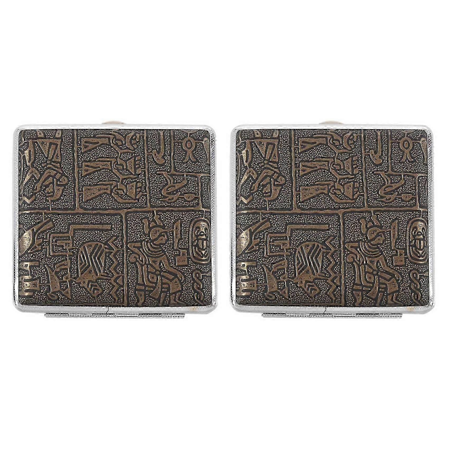2X Egyptian Style Ultra-Thin Cigarette Case