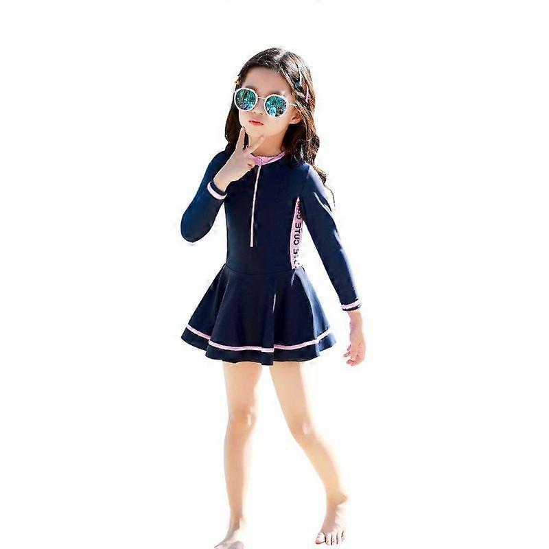 Badeanzug für Mädchen Einteiliger schöner modischer blauer Badeanzug