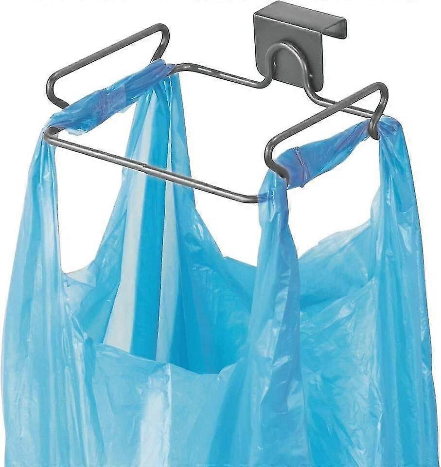 Over The Cabinet Metal Wire Small Garbage Container, Trash Bag Holder Ra For Recycled Reusable Shopping Grry Bags For Kitchen