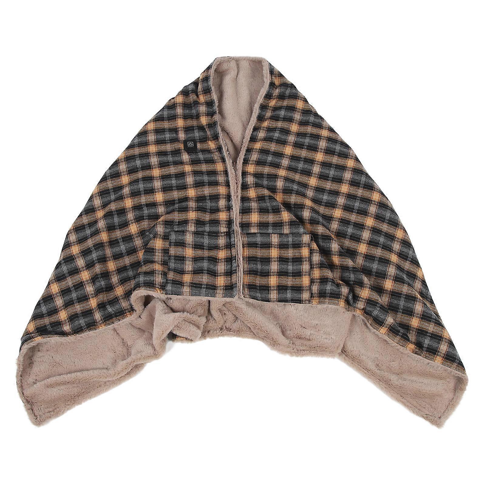 Heated Wearable Blanket Soft Adjustable Temperature Cordless Adults USB Heated Shawl Wrap for Outdoor Camping