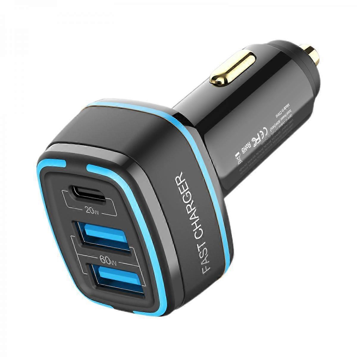 PD20W Ara arj Cihaz Sper Hzl arj 5A Balant Noktal Ara arj Cihaz 80W Yksek Gl PD3.0/QC4.0 Adaptr Siyah