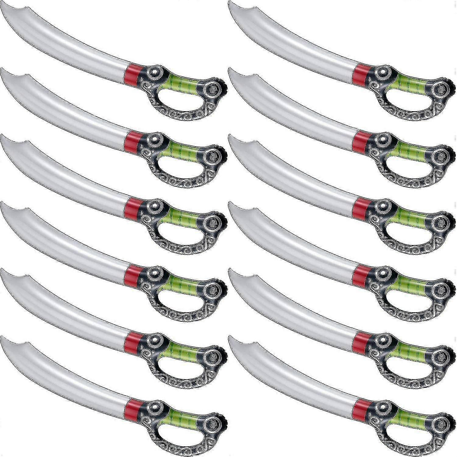 12 Inflatable Pirate Swords Cosplay Stage Props 58cm Skeleton Inflatable Knife High Quality