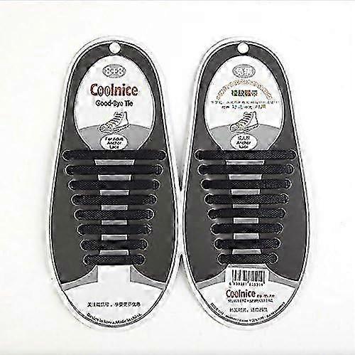 16pcs Lazy Shoelaces Lock Bands Elastic No Tie Shoe Laces for Adult