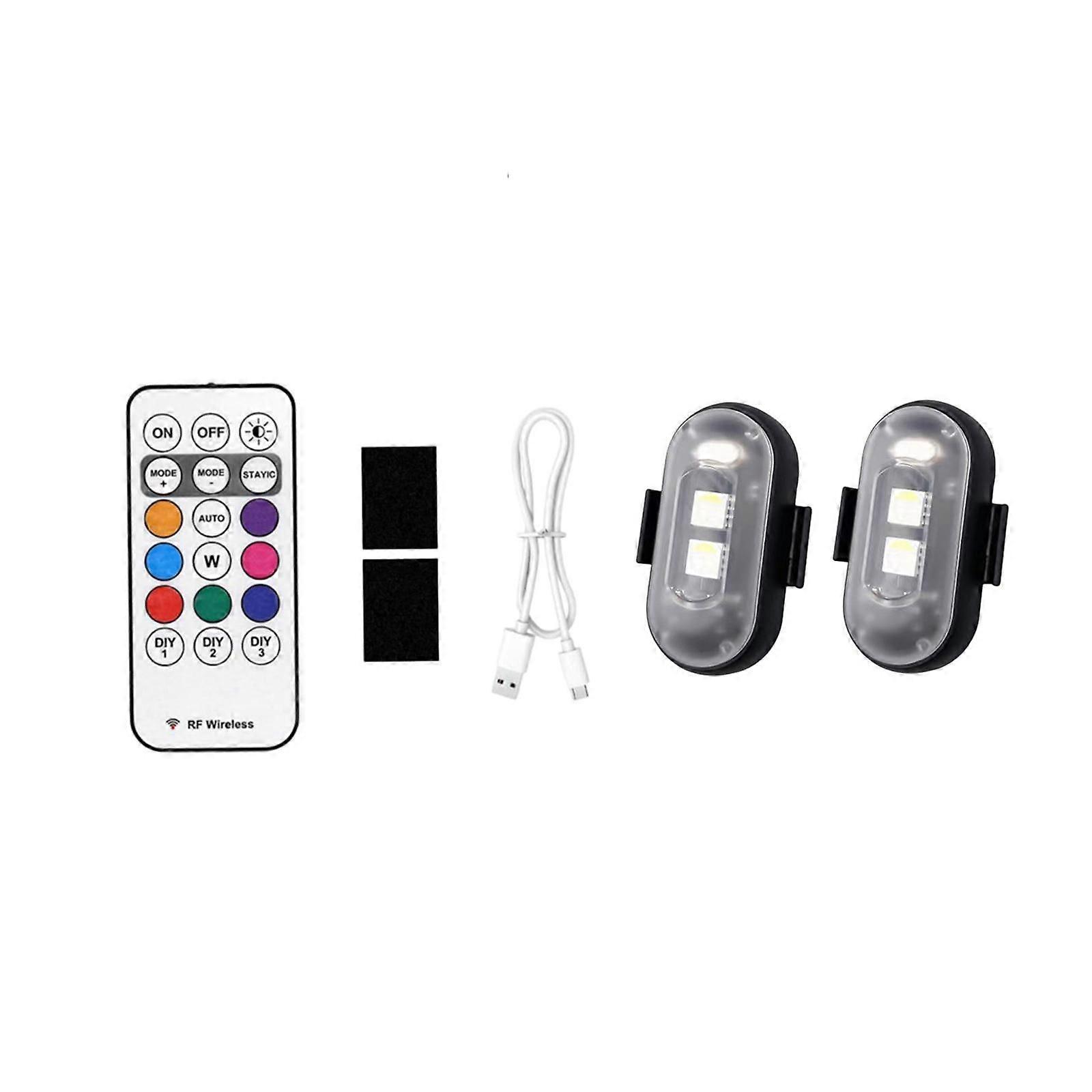 2Pcs Generic Strobe Warning Lights Multifunctional for Car Bike Camping