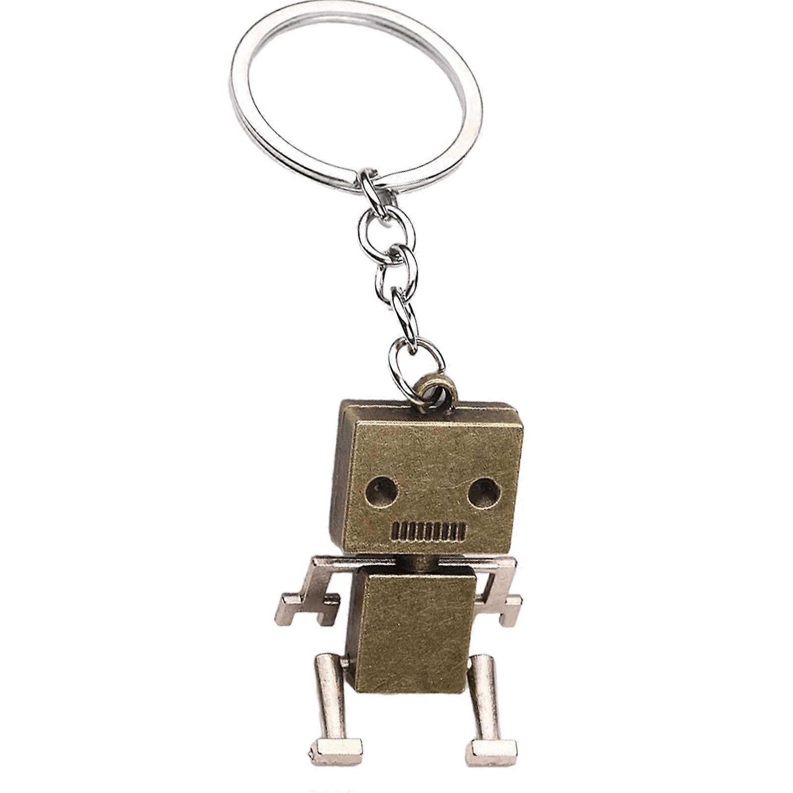 Retro Robot Anahtarlıklar Benzersiz Metal Tasarımlar Anahtarlıklar Hareketli Eklemli Kolye Yaratıcı Hediye Fikirleri İçin Mükemmel Gu Qing