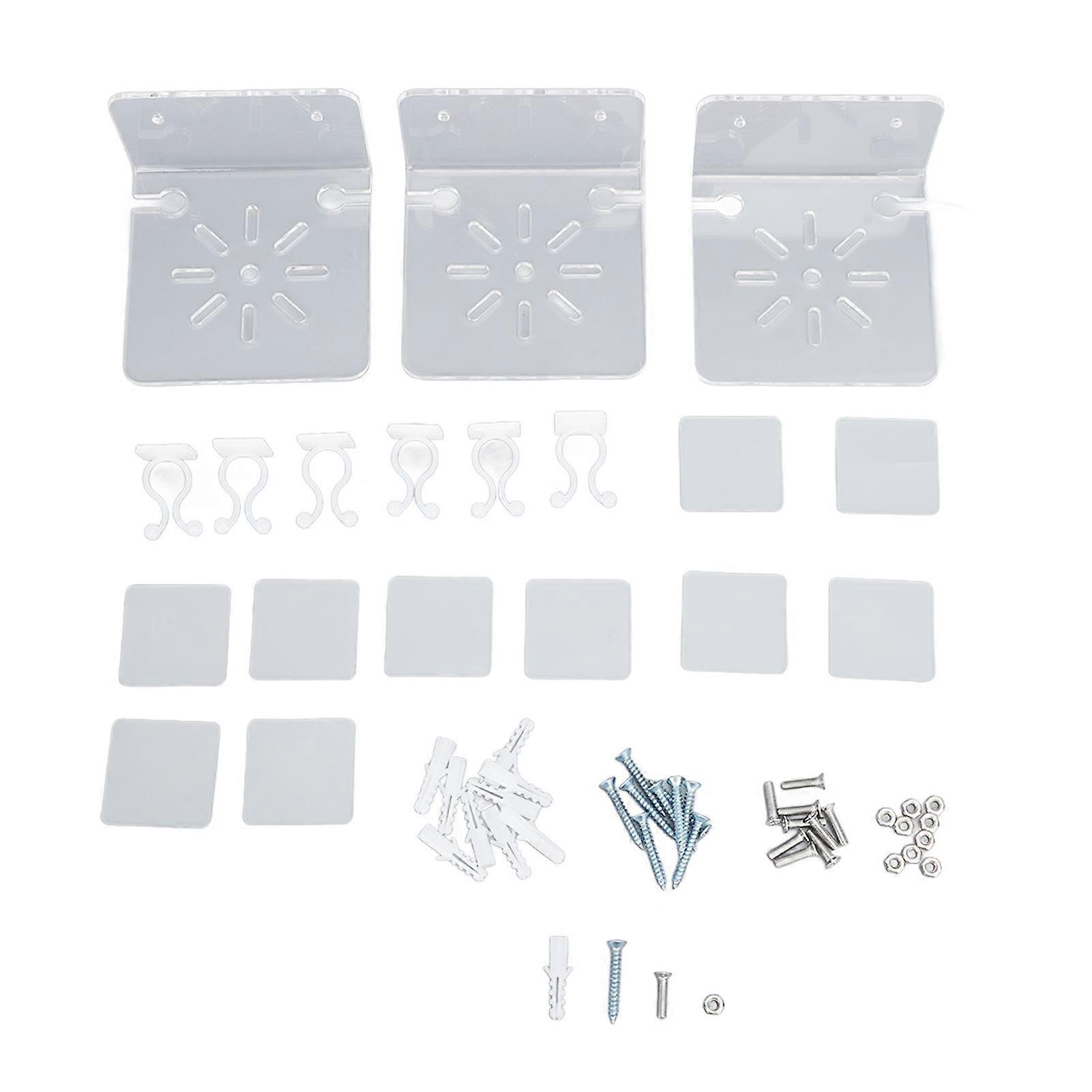 3pcs Acrylic Small Wall Shelf Floating Shelf for Security Cameras Clear Wall Shelves for Security Camera Speaker