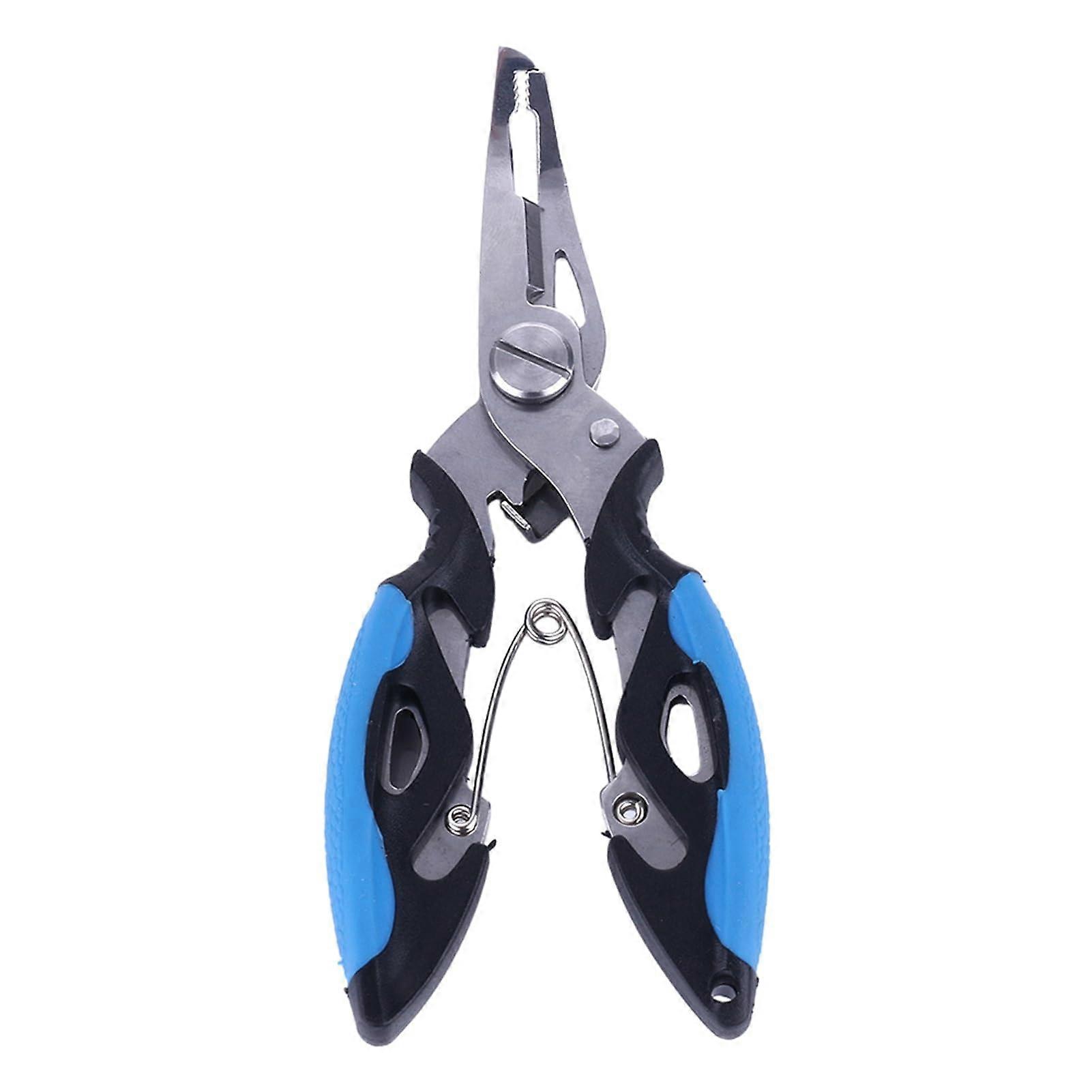 5" Stainless Steel Fishing Pliers with Ergonomic Slip-Resistant Rubber Handle, Line Cutter, and Hook Remover Tool
