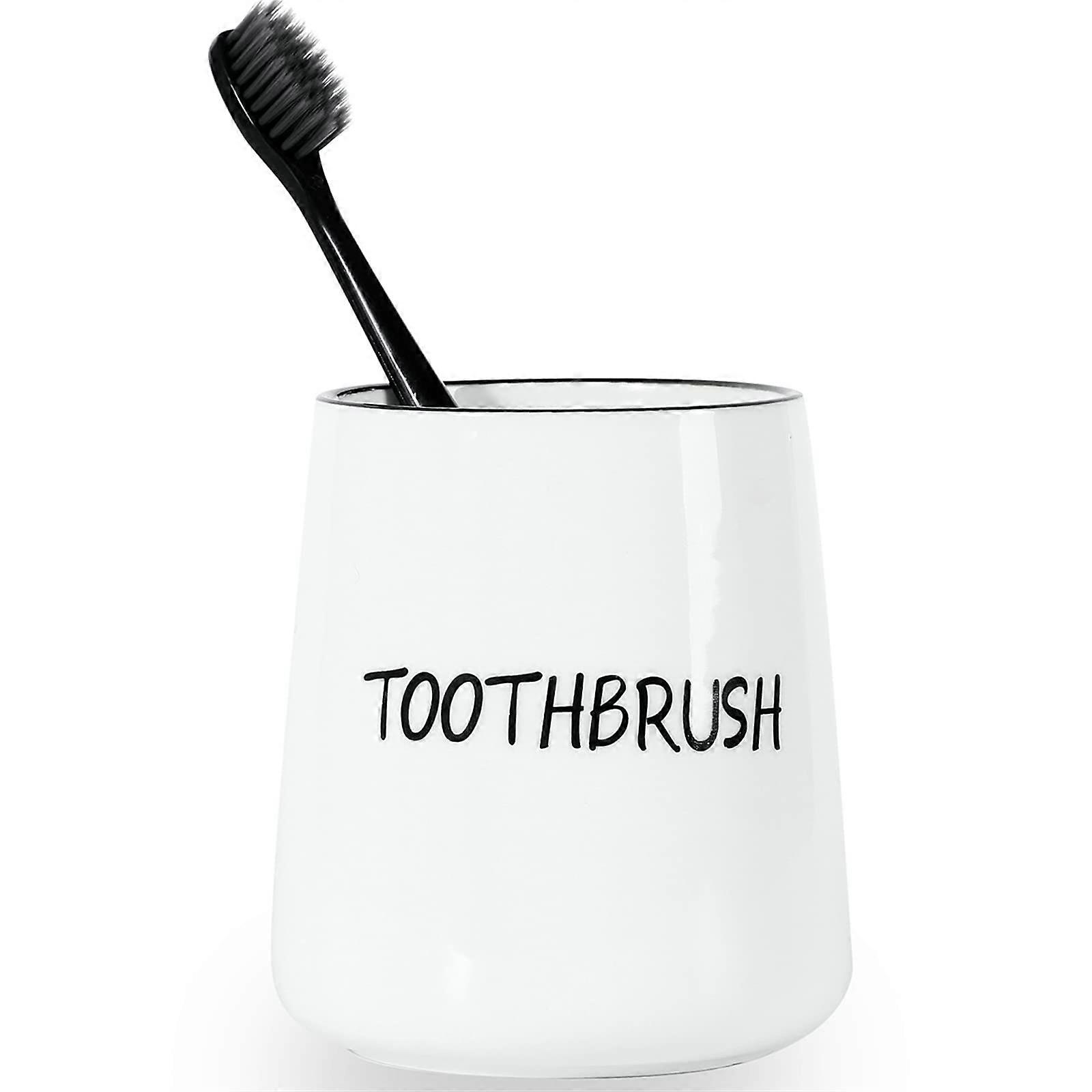 Ceramic Farmhouse Toothbrush Holder for Bathroom 3.5-Inch