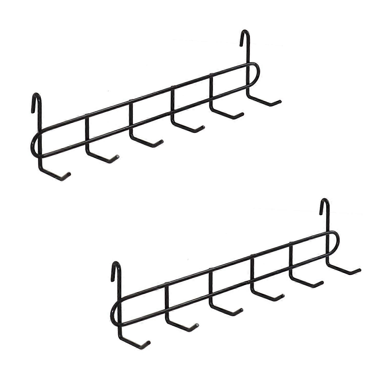 2 Pack Storage Hooks Rack Black Wall Mount Storage 10.7"x2.8"x1.8"
