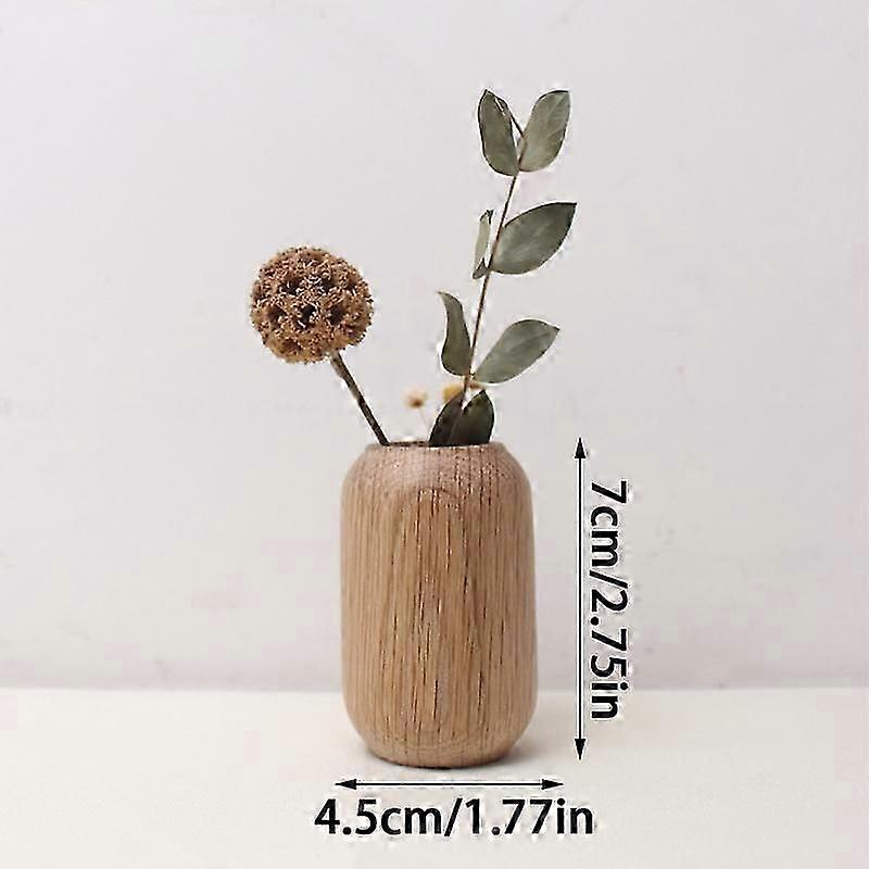Creative Solid Wood Small Vase Solid Wood Flower Ware Dry Flower Arrangement Vase