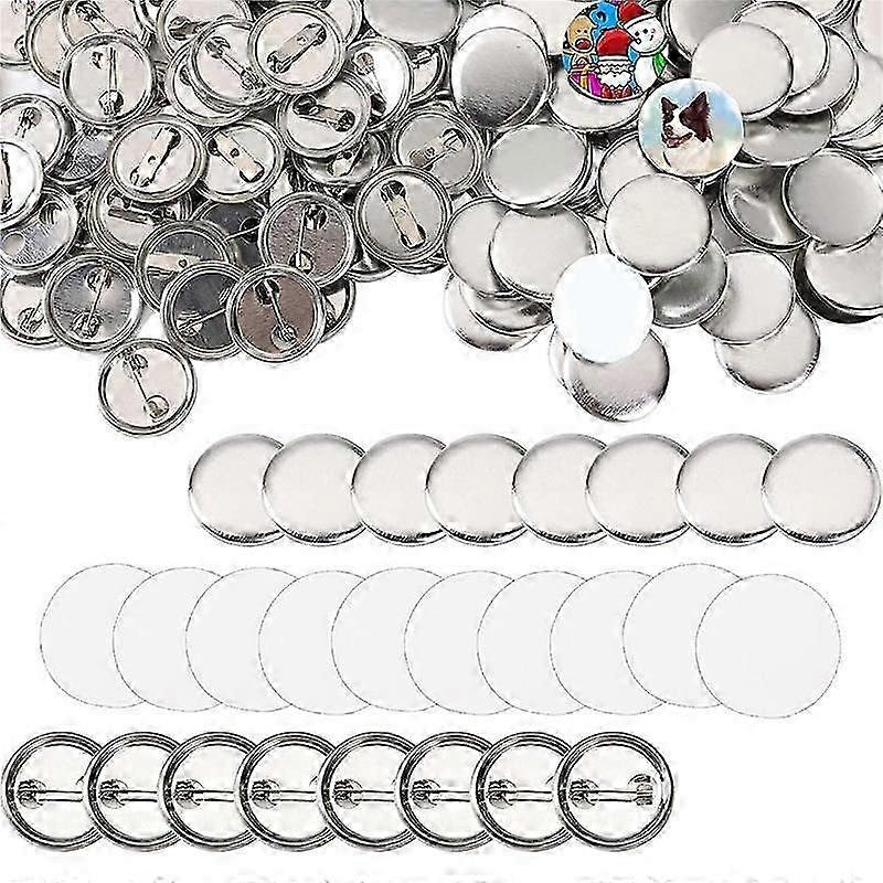 600 Pcs Blank Button Making Supplies 25mm/1" Back Button Pin Making Kit Metal Badge Parts For Button Making Machine