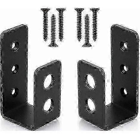 U-Shape Security Bar - 2x4 Door Brackets (2 Pack) - Heavy Duty Steel/YY