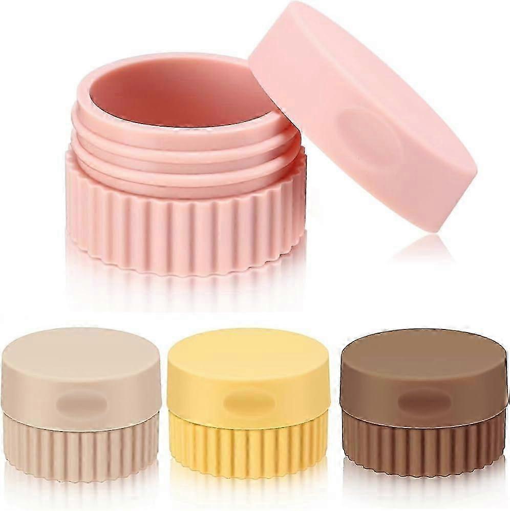 4個20mlトラベルコンテナ、トイレタリー小さなシリコンクリームジャー、トラベルサイズコンテナ漏れ防止トラベルアクセサリー