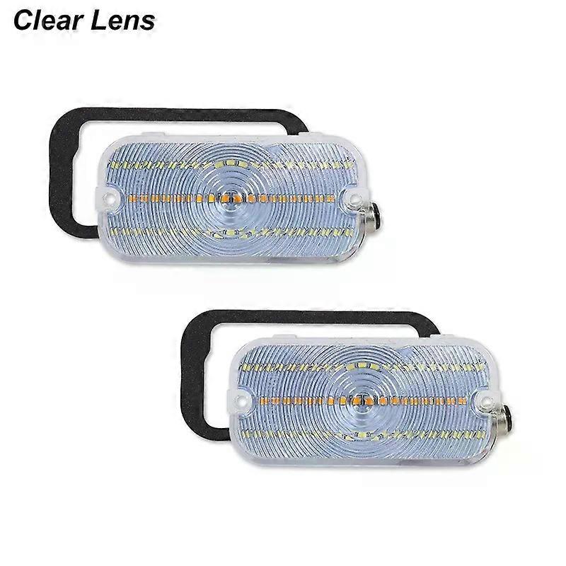 Applies to Front Bumper LED DRL/Laser Sequential Front Ambe Turn Signal Light For Ford Bronco White LED Parking/Driving 1966-1968