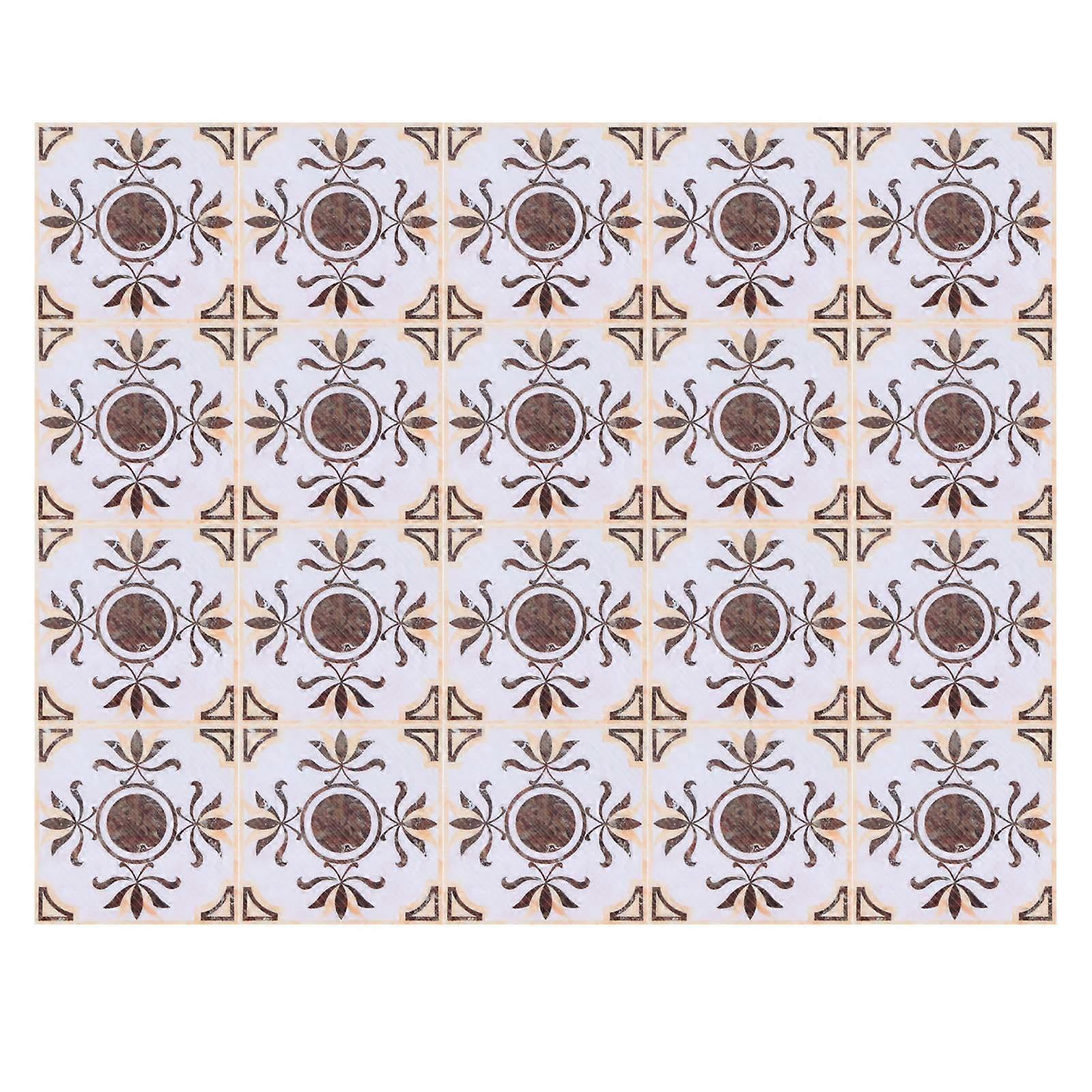 20PCS Self-Adhesive Tile Decals for Flooring, Diagonal Pattern Stickers, Vinyl Decor for Living Room and Corridor