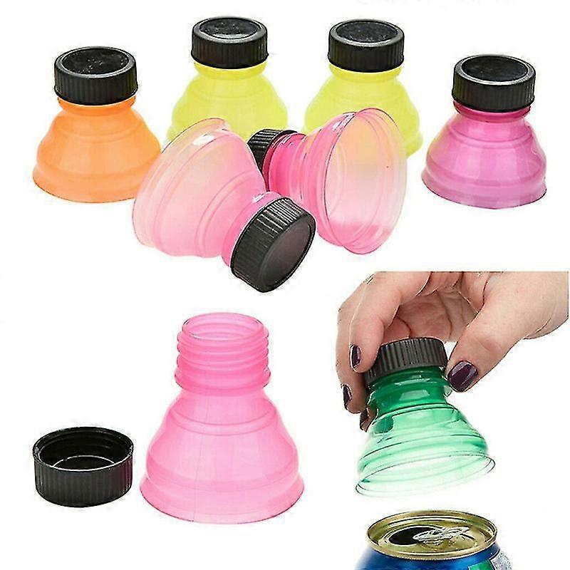 6pcs Reusable Beverage Can Cap Cover Lid Soda Beer Flip Bottles Top Container Snap Leak Proof Sealing Drink Bottle Topper