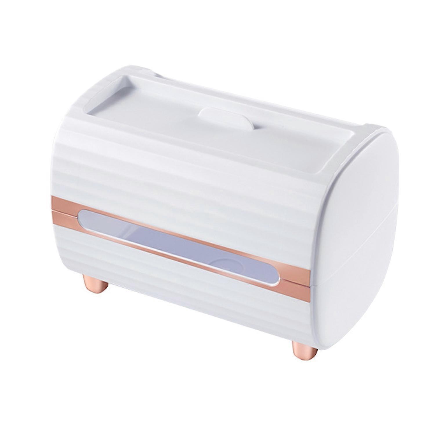 Tissue Box Cover Rectangular Multifunctional Napkin Box Holder with Remote Control Box for Living Ro
