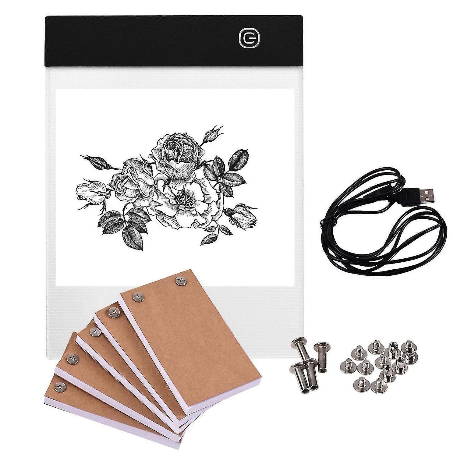 Portable Flip Book Kit with Light Pad Tablet LED Light Box 3 Level Brightness Control 300 Sheets Fli