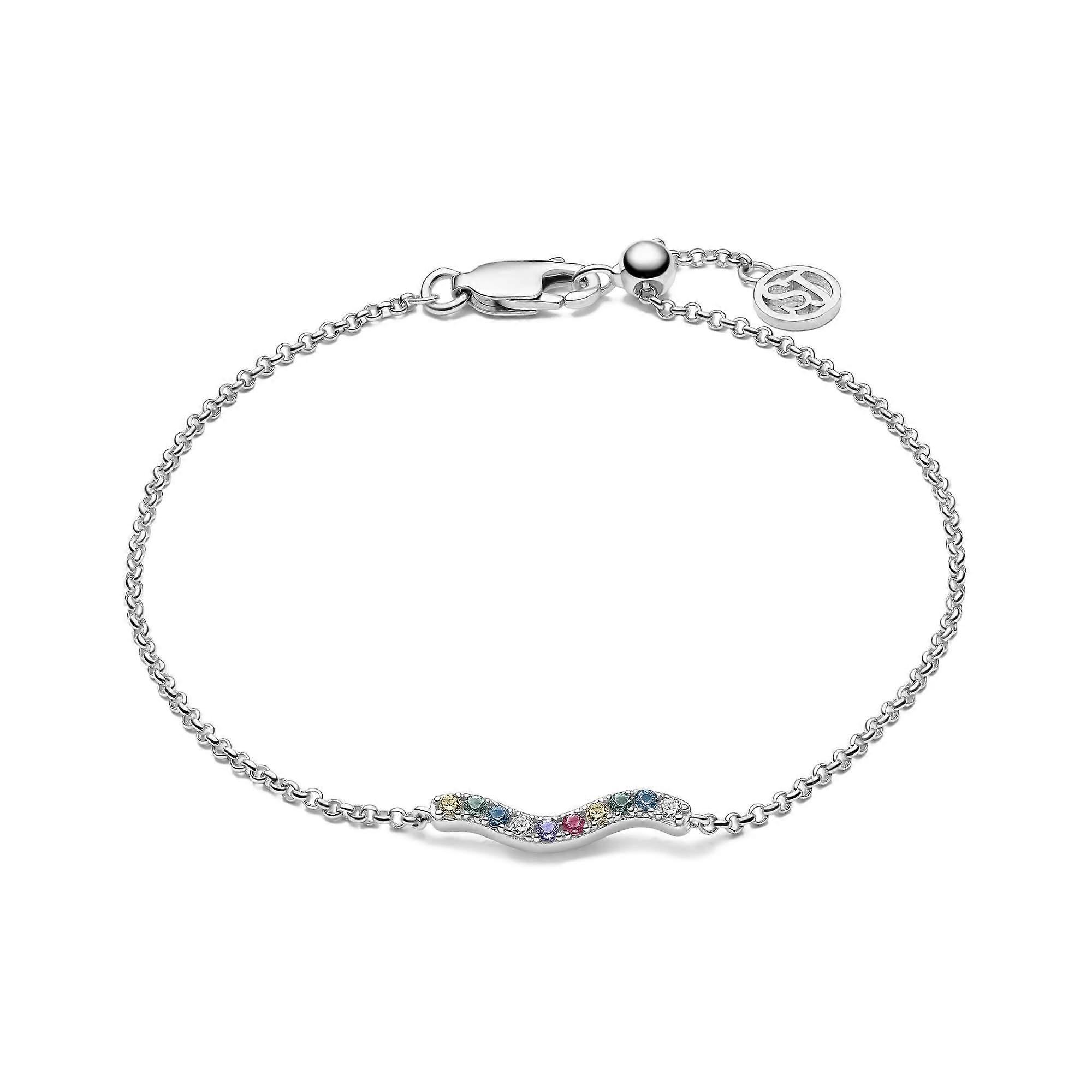 Sterling Silver Ellera Waves Bracelet SJ-B3859-XCZ