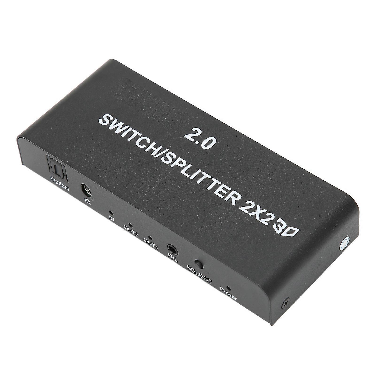 2x2 HD Multimedia Interface Splitter 4K 60Hz 2 In 2 Out Black