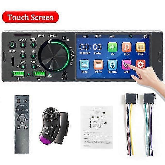 Car Radio Audio 1 Din 4.1 Touch Screen Bluetooth Stereo Mp3/mp5 Player Fm Receiver With Colorful Lights Remote Control