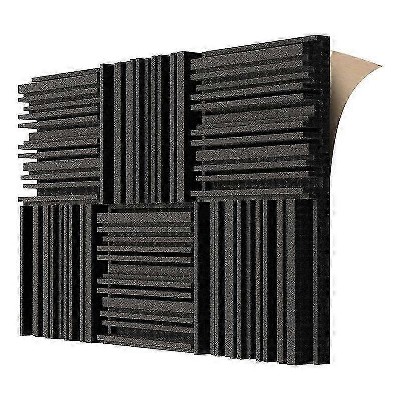 6 Pcs Self-Adhesive Acoustic Foam Panels,12 X 12 X 2 Inches Sound Absorbing Foam,Recording Studio S