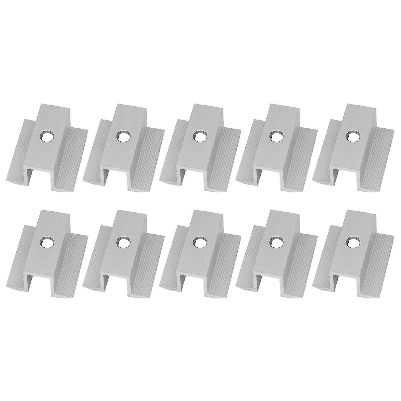 10 Pack Lightweight Solar Module Middle Clamps Aluminum Alloy Middle Clamps For Most Frame Modules Easy to Install