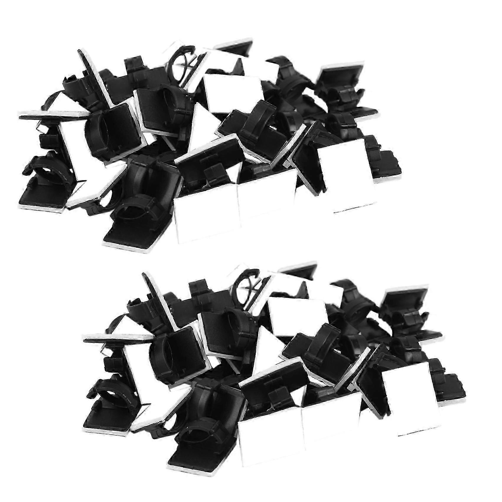100 pcs. Self Adhesive Cable Clamp Plastic Rectangular Cable Clips Cable Tie Quick Cable Wire Manag