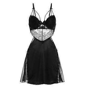 Women Sexy Lace Perspective Seductive Pajamas, Backless Suspenders, Home Clothes Sleepwear Adjustable strap
