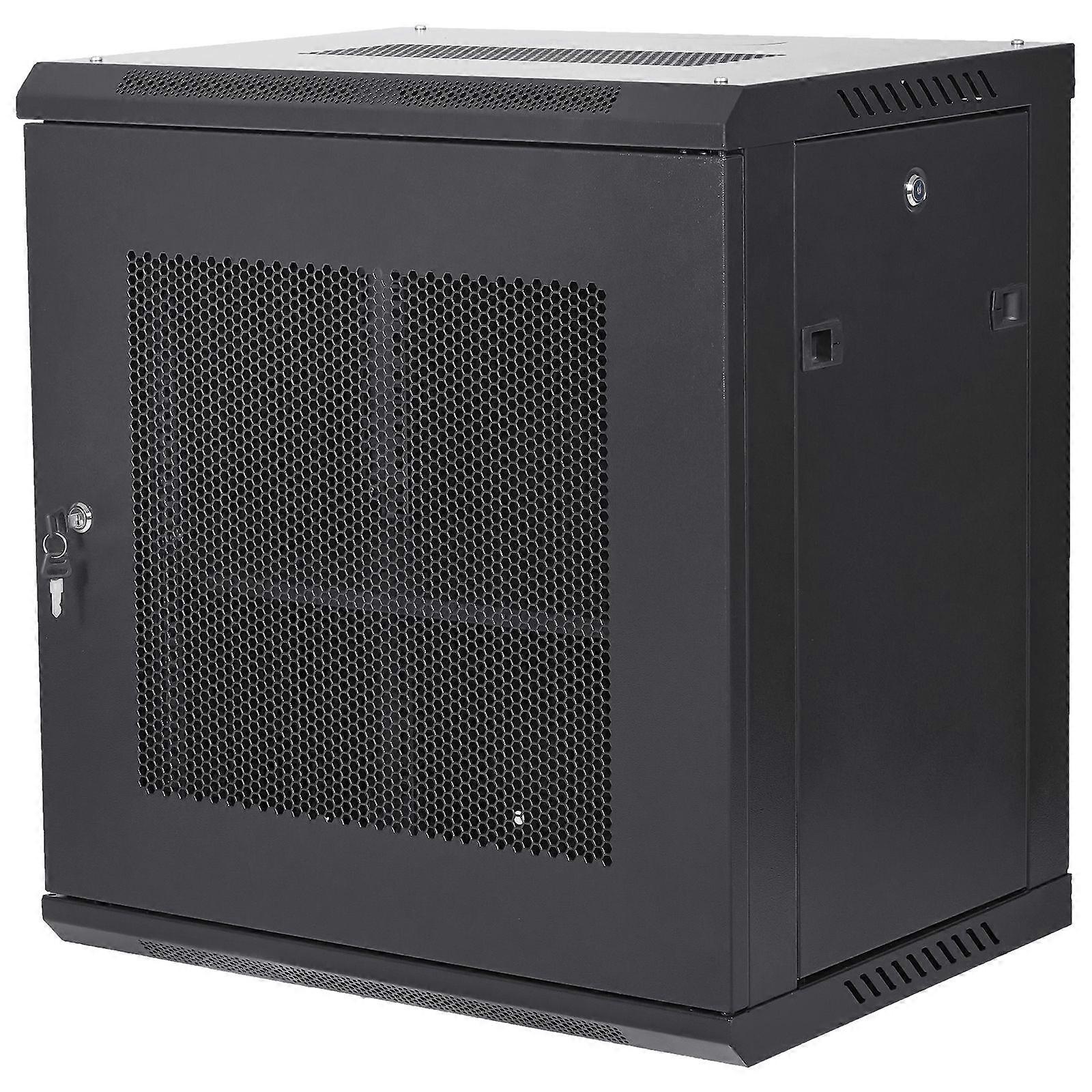 12U Wall Mount Network Server Cabinet, 15.5'' Deep, 200 lbs Max. with Locking Door Side Panels, for IT Equipment, A/V Devices