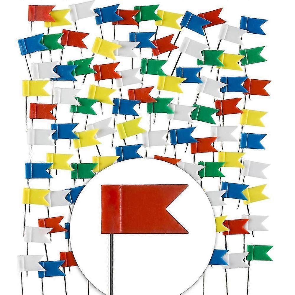 100 Pieces Of Marker Flags In An Xxl Pack; Flag Pins In 5 Colors