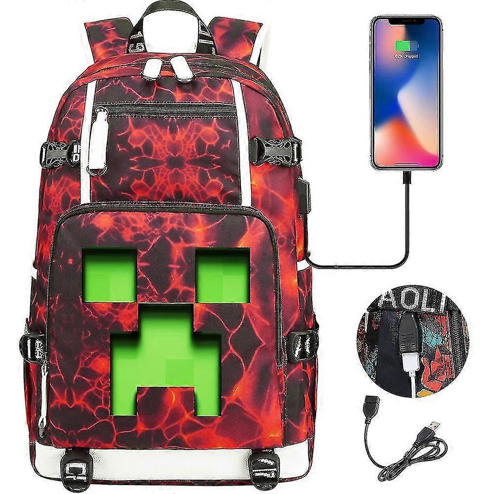 Minecraft Backpack Usb Backpack For Laptop Kids School Bags