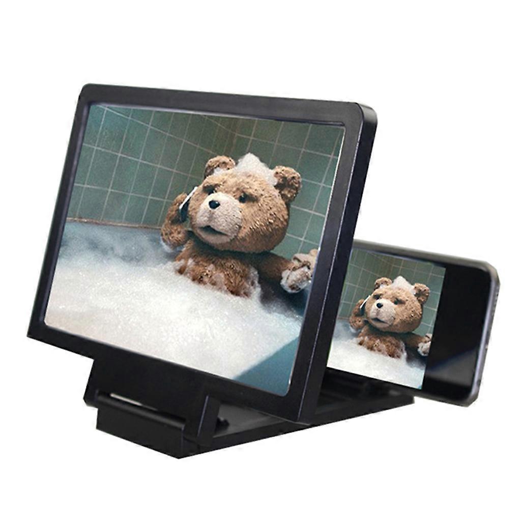 3D Cell Phone Screen Magnifier Video Amplifier Stand Bracket Phones Screen Magnifier For Smartphones Mobile Phone  black