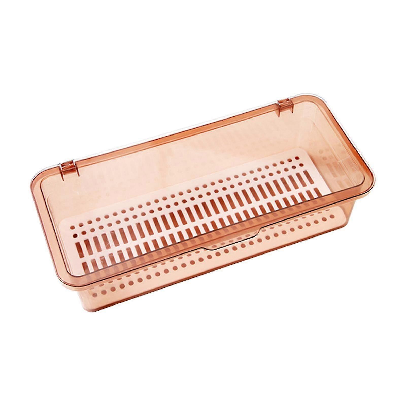 Makeup Brush Box Stackable Plastic Portable for Jewelry Makeup Brushes Brown