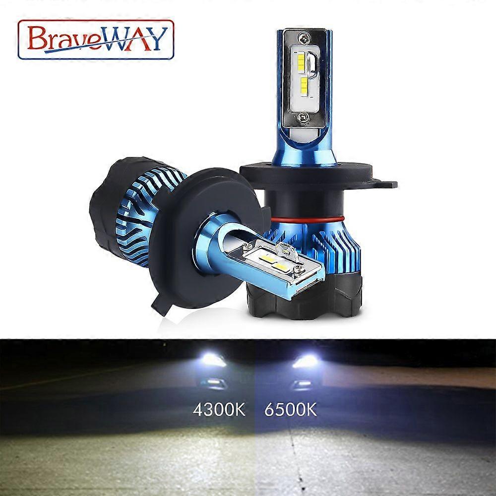 BraveWay H4 Led Headlight LED Bulb for Car Fog Light Bulb H1 H3 H7 LED H11 9005 9006 HB3 HB4 12000LM 12V Diode Lamps 4300K/6500K