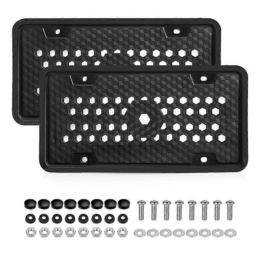 2 Silicone License Plate Frames License Plate Holders Silicone License Plate Holder Suitable For American Standard Auto Truck Trailer,Black