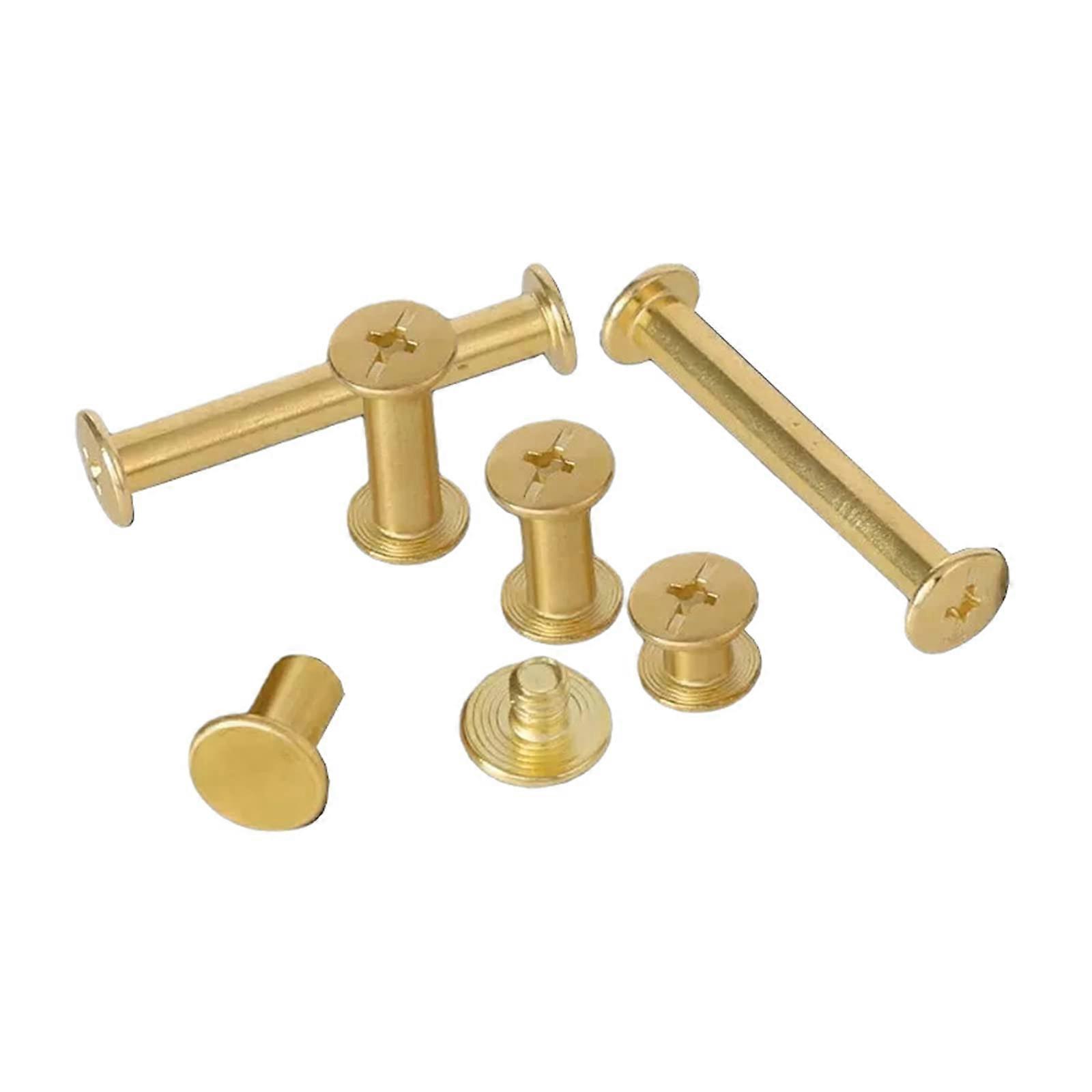 100pcs M5x450mm Steel Brass Plated Chicago Screw Book Binding Screw Post (Color : As Show, Size : M5x40mm)
