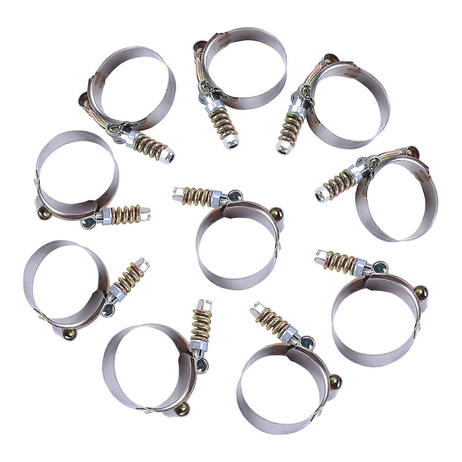 T-Bolt Clamps 10-Piece Stainless Steel Spring-Loaded Intercooler Hose Clamp For Turbo Intake 70-78mm (2.76-3.07in)
