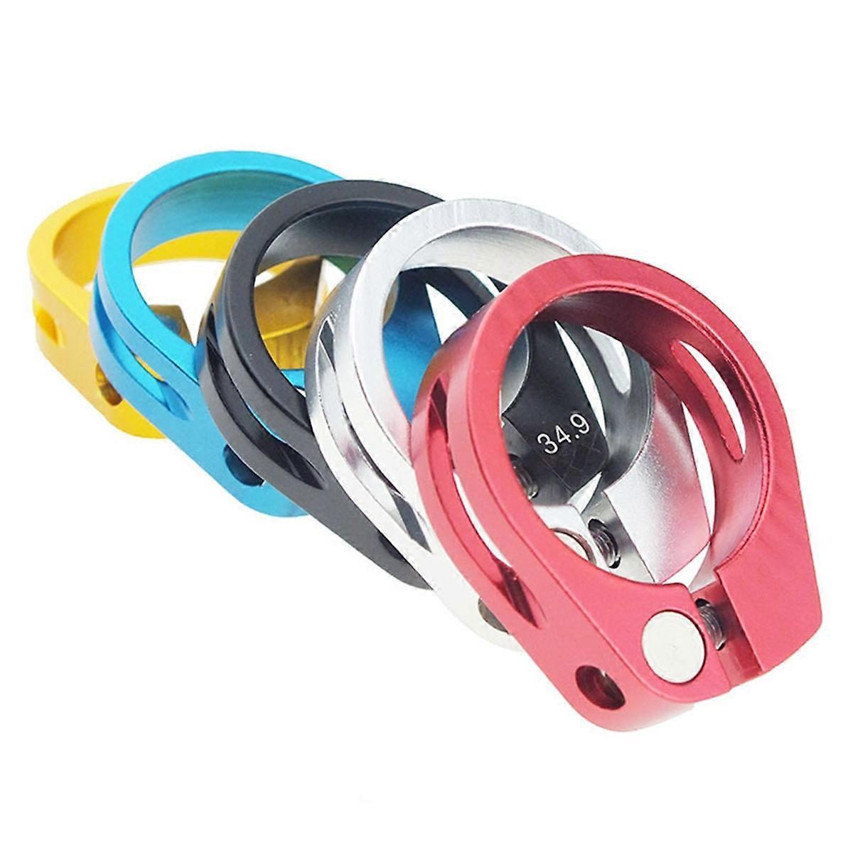 5PCS Titanium Bicycle Seat Post Clamp Ultralight Aluminum Clip+Ti Bolts MTB Road Bike Seatpost Clamp 34.9mm Accessories