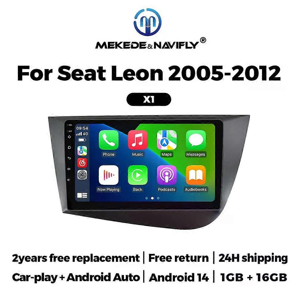 NaviFly Android 14 Car Radio 2G+32G Wireless Carplay AUTO For Seat Leon 2 MK2 2005-2012 Automotive Intelligent Systems WIFi GPS