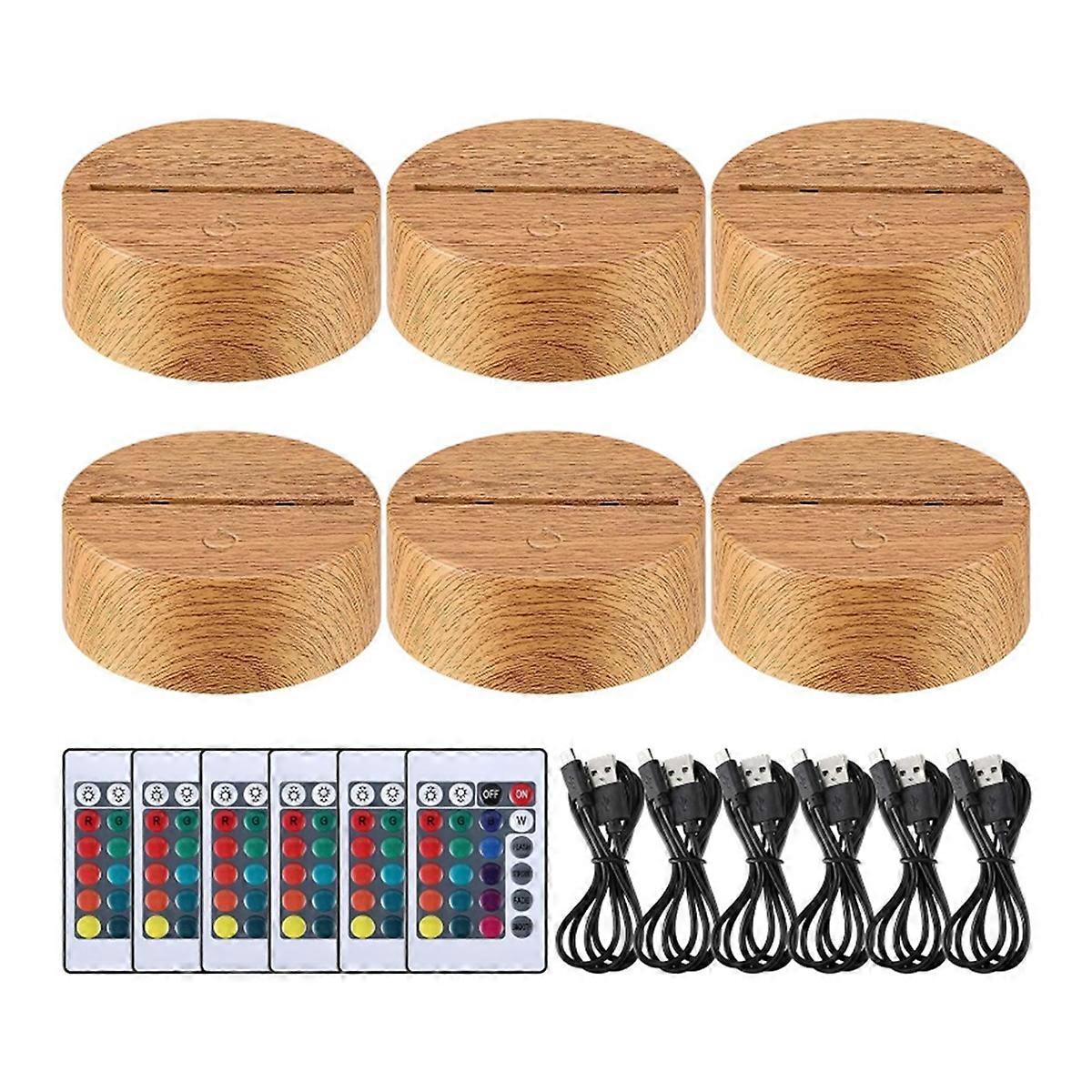 6 Pcs Christmas 3D Night LED Lamp Base Gift