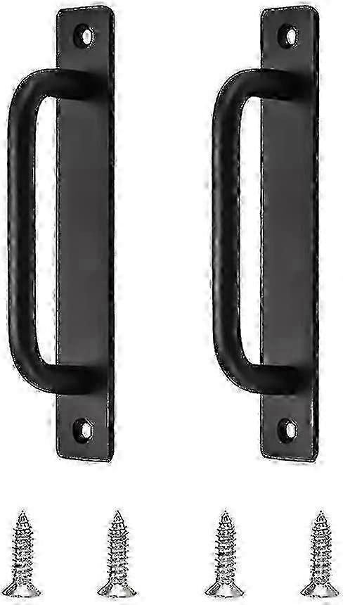 2 Handle Pieces Door Pull Handle Matte Black Sliding Door Handle Exterior Barn Door Pull