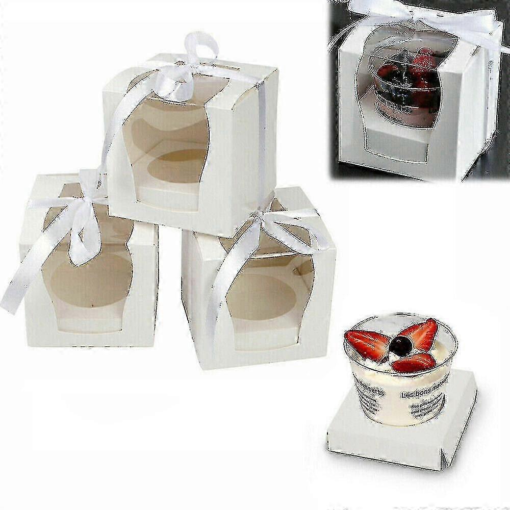 12/36/60pcs Cupcake Boxes Party Clear Window Baking Packaging Gifts Boxes Single