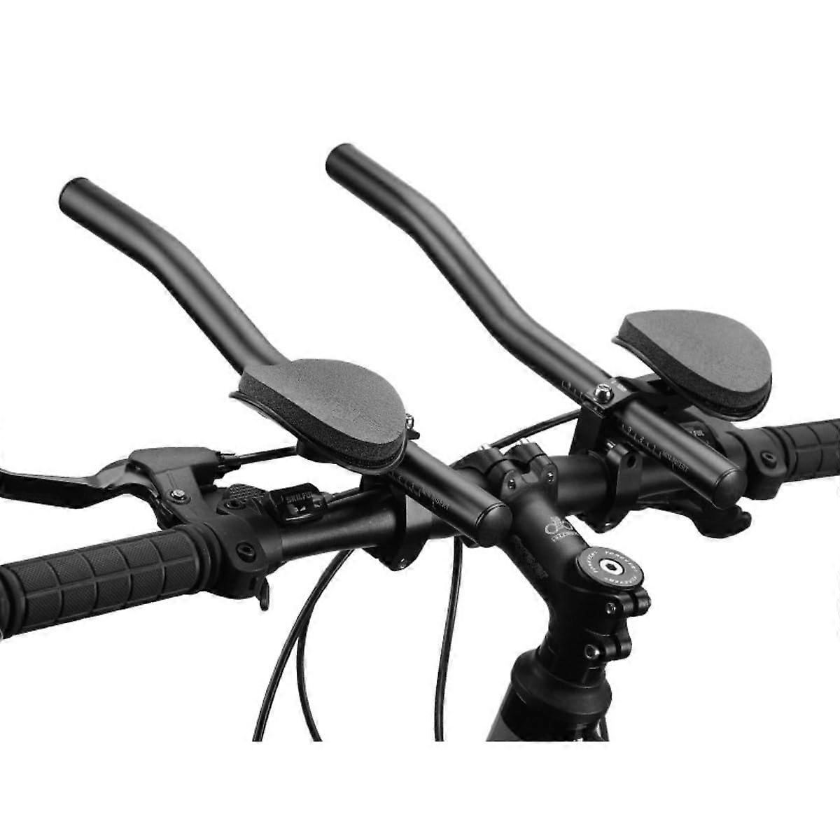 Bicycle Handlebar Attachment Rest Aluminum 34cm Black Compatible with MTB Road Bikes Lightweight Durable
