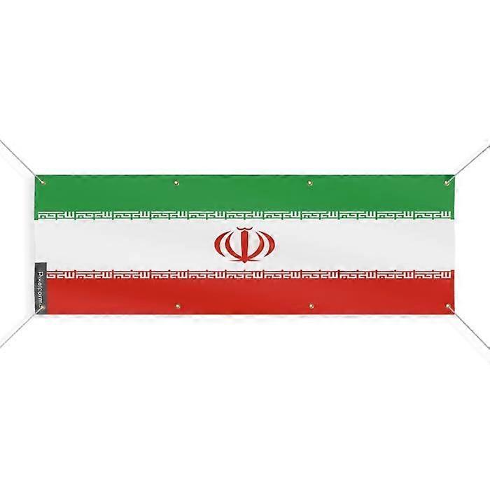 Iran Flag Banner 8 Grommets 50x150 cm